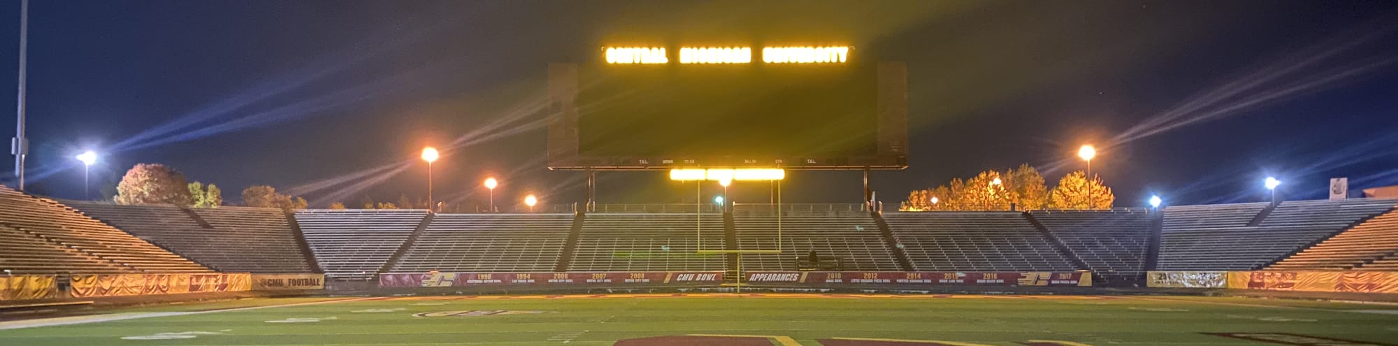 empty football stadium at night under the lights Jacksonville