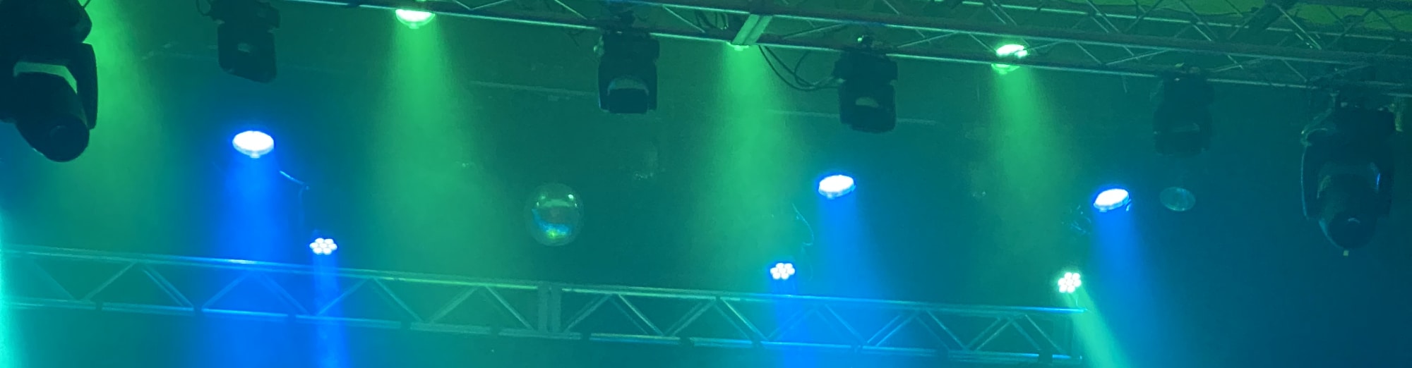 blue and green theater stage lights Jacksonville